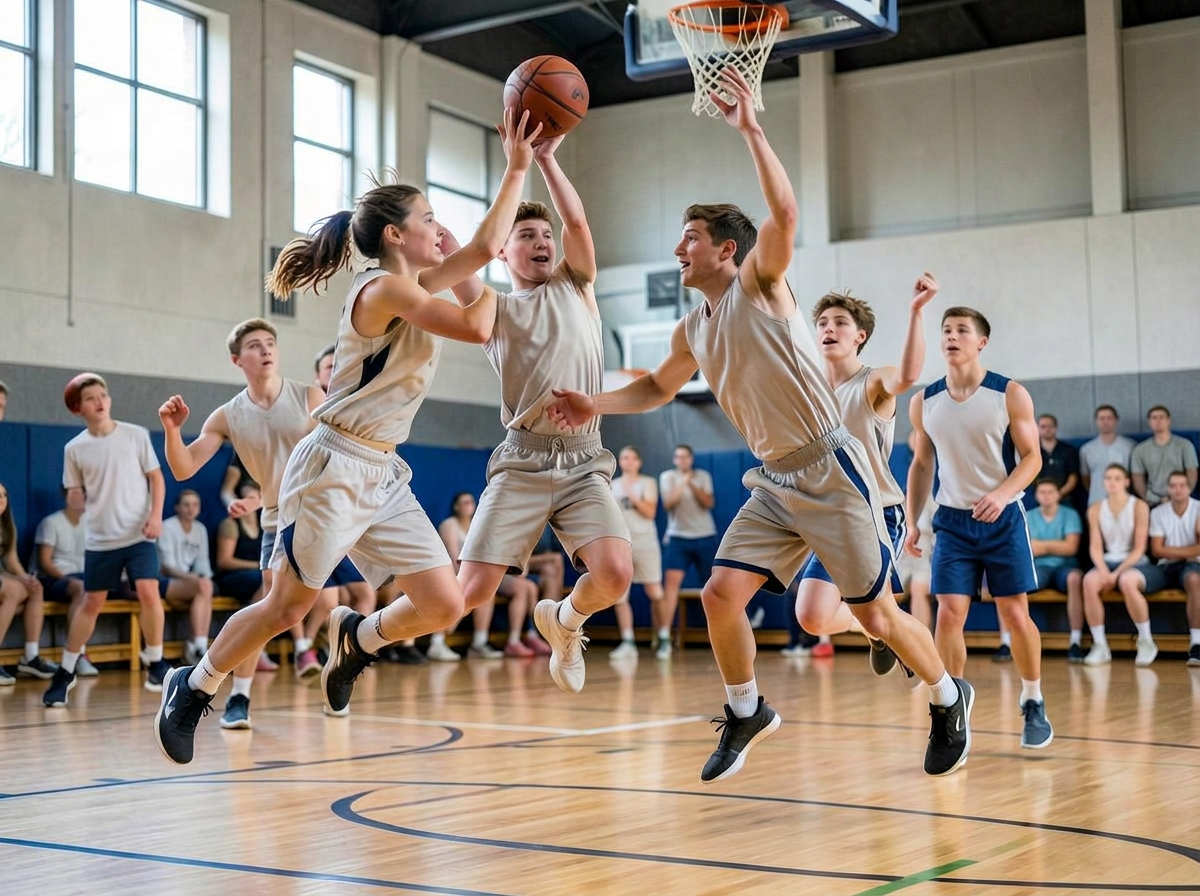 Basketball athlete in action